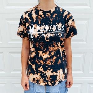 BLEACH DYED Dumbledor's Army black tee size M harry potter *crafted*